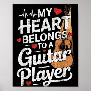 I Love My Guitar Player Husband Wife Funny  Poster