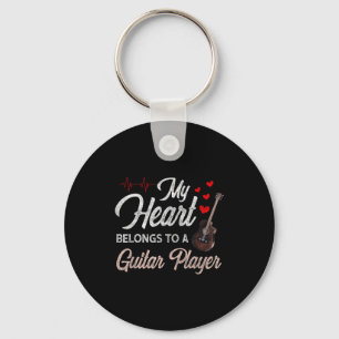 I Love My Guitar Player Husband Wife Gifts Valenti Keychain