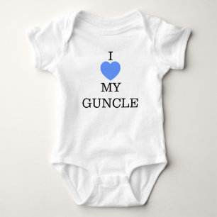 I LOVE MY GUNCLE BLUE HEART BABY BODYSUIT
