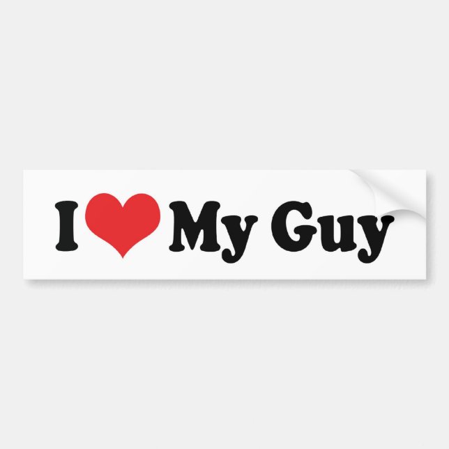 I Love My Guy Bumper Sticker (Front)