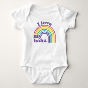I Love My Haha - Cute Rainbow Baby Bodysuit