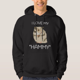I Love My Hammy, Gift for Hamster Lovers, Funny Cu Hoodie