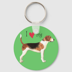 I Love my Harrier Keychain