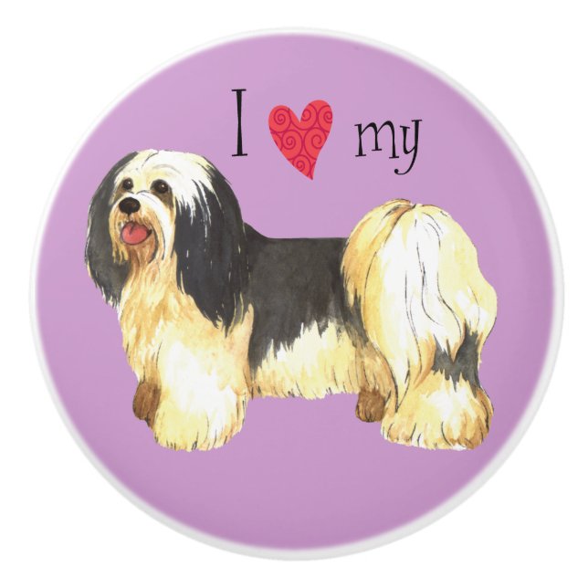 I Love my Havanese Ceramic Knob (Front)