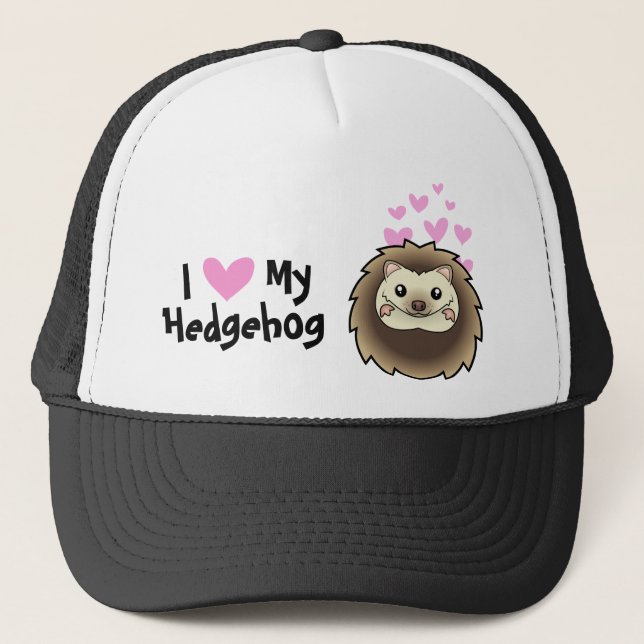 I Love My Hedgehog Trucker Hat (Front)