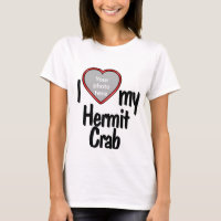 I Love My Hermit Crab - Cute Red Heart Photo Frame
