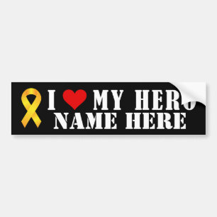 I Love My Hero Military Bumper Sticker