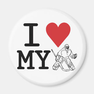 I Love My Hockey Goalie Magnet