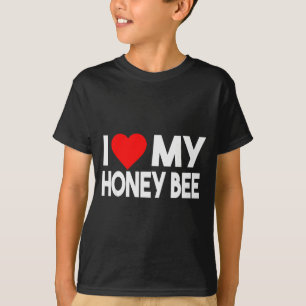 I Love My Honey Bee Shirt, Funny Animal Couple Mat T-Shirt
