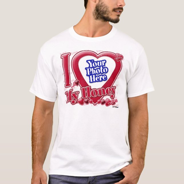 I Love My Honey red heart - photo T-Shirt (Front)
