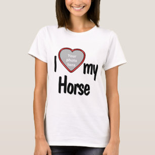 I Love My Horse - Cute Heart Shaped Photo Frame T-Shirt
