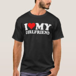 I Love My Hot Girlfriend GF Valentine's Day 1BK1 T-Shirt<br><div class="desc">I love my hot girlfriend, I heart my hot girlfriend. This fun and romantic design is perfect for couples, featuring a bold declaration of affection to showcase your love and appreciation for that special someone in your life. It's ideal for any occasion, whether you're planning a romantic date, celebrating Valentine's...</div>
