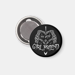 I Love My Hot Girlfriend Halloween Skeleton Funny Magnet