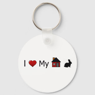 "I Love My House Rabbit" Keychain