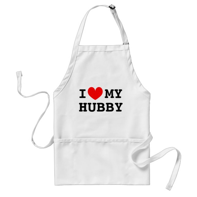 I love my hubby aprons for women (Front)