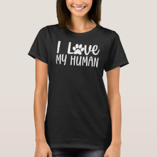 I Love My Human Cat Lady Cat Graphic Tees For Wome