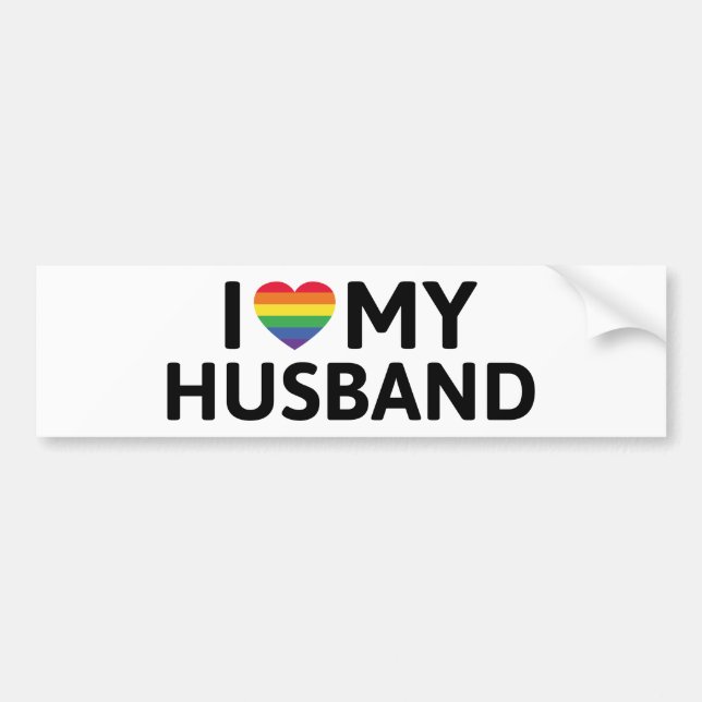 I Love My Husband Bumper Sticker (Front)