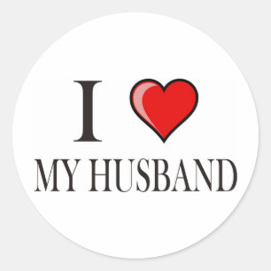 I Love My Husband Classic Round Sticker