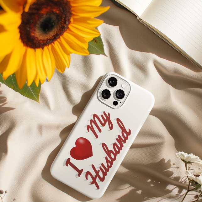 I Love My Husband cute red text iPhone Case (Creator Uploaded)