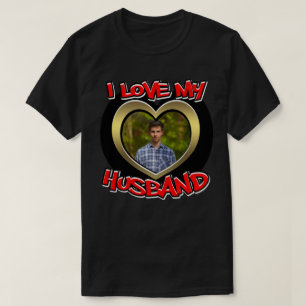 I Love my Husband Graffiti Heart Gold Red Photo T-Shirt