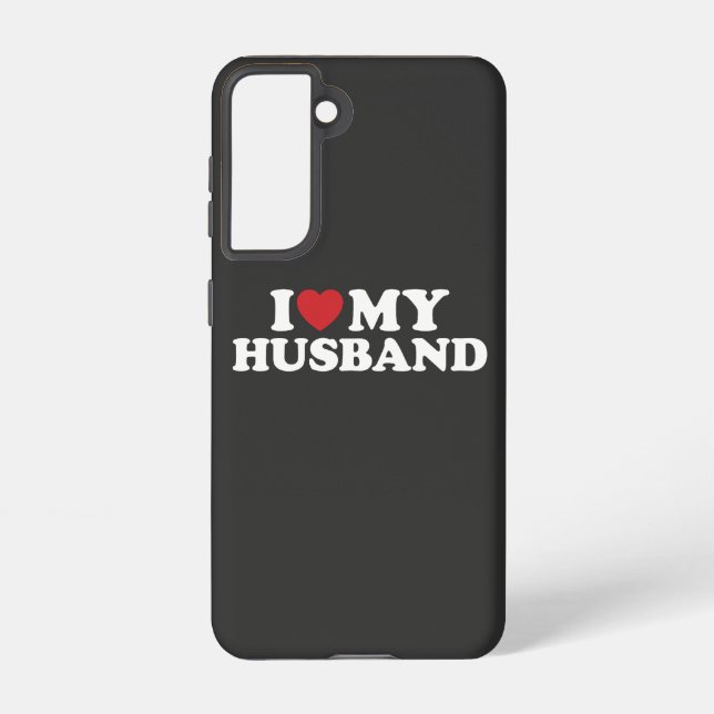 I LOVE MY HUSBAND I Heart Groovy Retro Samsung Galaxy S21 Case (Back)