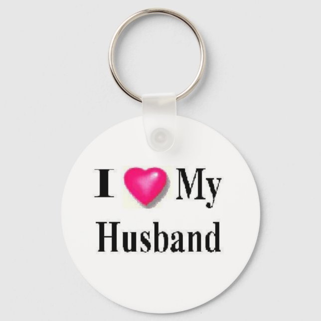 i love my husband keychain (Front)