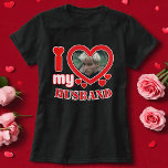 I Love My Husband Personalized T-Shirt<br><div class="desc">I Love My Husband Personalized Photo and Text</div>
