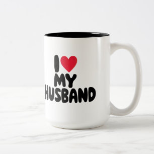 "I Love My Husband - Romantic Valentine's Day Gift Two-Tone Coffee Mug