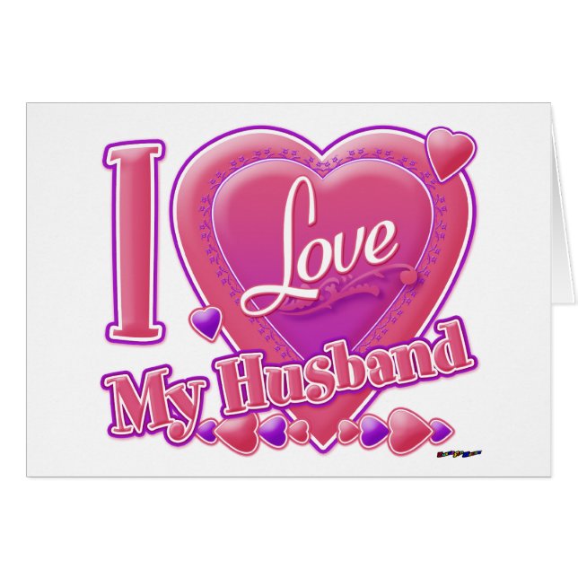 I Love My Husband rose/violet - coeur (Devant horizontal)