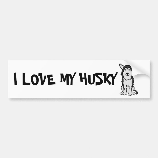 I Love My Husky Bumper Sticker (Front)