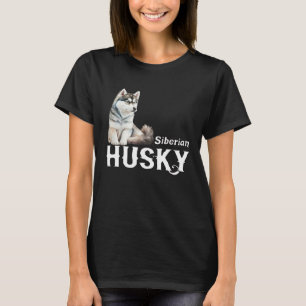 I Love My Husky Cute Sled Dog Siberian Husky T-Shirt