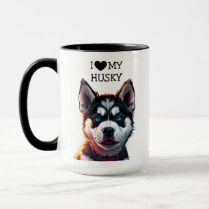 I Love My Husky Personalized Mug