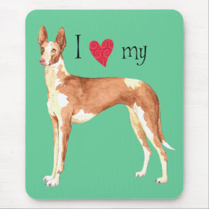 I Love my Ibizan Hound Mouse Pad
