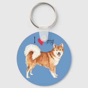 I Love my Icelandic Sheepdog Keychain