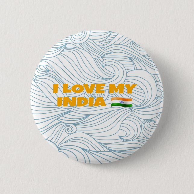 I love my India 2 Inch Round Button (Front)