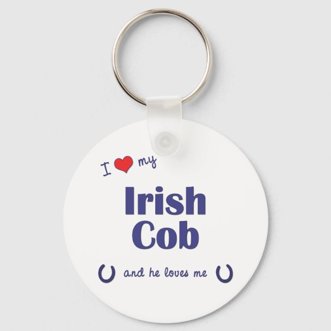 I Love My Irish Cob (Male Horse) Keychain (Front)