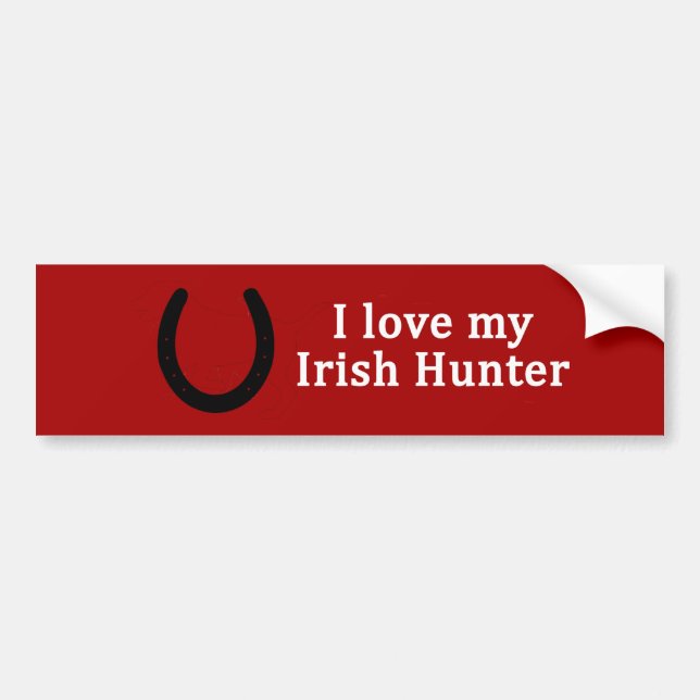 I Love My Irish Hunter Horse Bumper Sticker (Front)