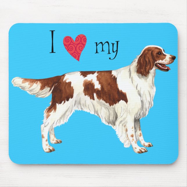 I Love my Irish Red and White Setter Mouse Pad (Front)