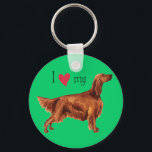 I Love my Irish Setter Keychain<br><div class="desc">Show love for your special dog with this I love my Irish Setter original design. Great gift for Irish Setter-loving family and friends.</div>