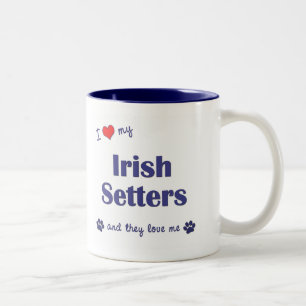 I Love My Irish Setters (Multiple Dogs) Two-Tone Coffee Mug