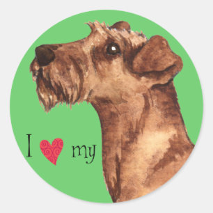 I Love my Irish Terrier Classic Round Sticker