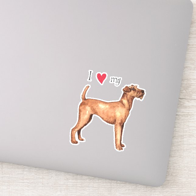 I Love my Irish Terrier Vinyl Sticker (Détail)