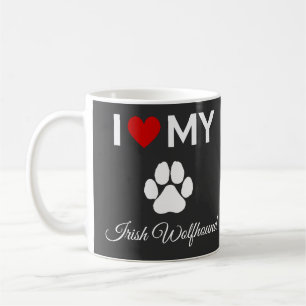 I love my Irish Wolfhound dog custom text Coffee Mug