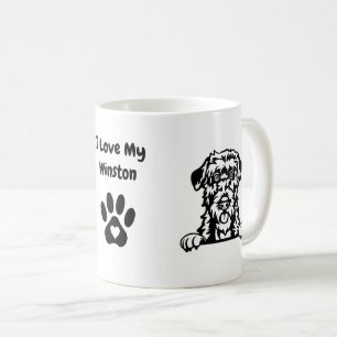 I Love my IRISH WOLFHOUND   Dog Name & Paw Print Coffee Mug