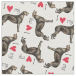 I Love my Irish Wolfhound Fabric