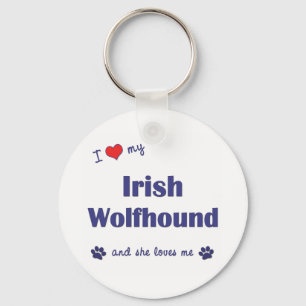 I Love My Irish Wolfhound (Female Dog) Keychain