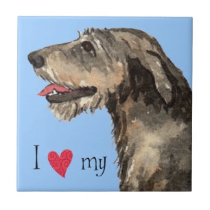 I Love my Irish Wolfhound Tile