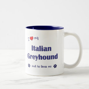 I Love My Italian Greyhound (Male Dog) Two-Tone Coffee Mug