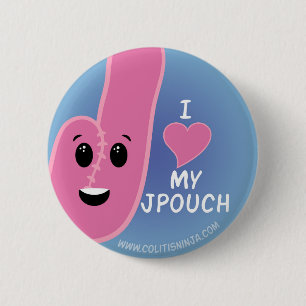I Love My J-Pouch 2 Inch Round Button