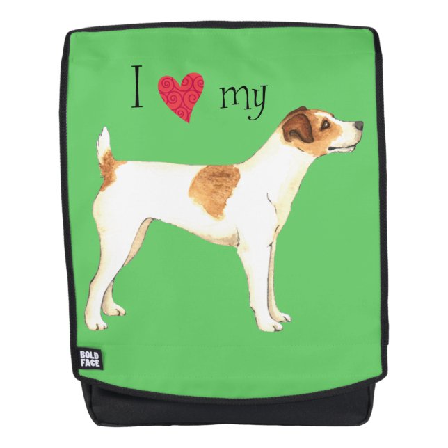 I Love my Jack Russell Terrier Backpack (Front)